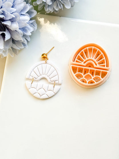Solenne Ray Polymer Clay Cutter: Split Sunray Design for Earrings