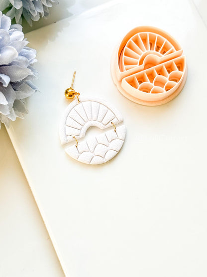 Solenne Ray Polymer Clay Cutter: Split Sunray Design for Earrings