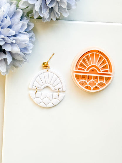 Solenne Ray Polymer Clay Cutter: Split Sunray Design for Earrings