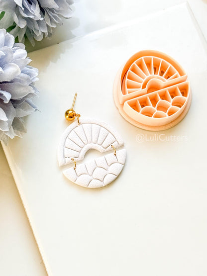 Solenne Ray Polymer Clay Cutter: Split Sunray Design for Earrings