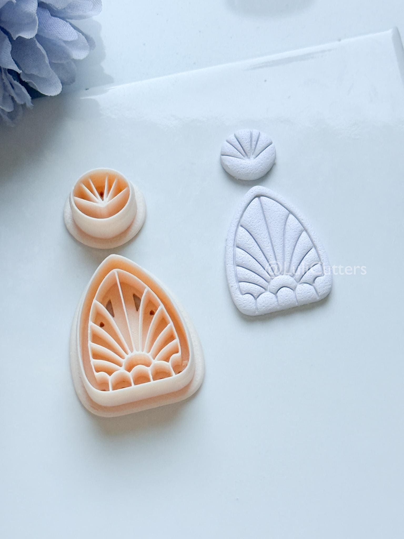 Nordis Mae Polymer Clay Cutter: Geometric Fan Ray Design for Earrings