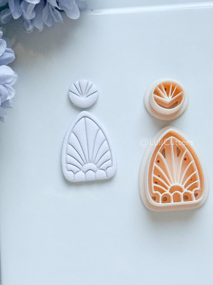 Nordis Mae Polymer Clay Cutter: Geometric Fan Ray Design for Earrings