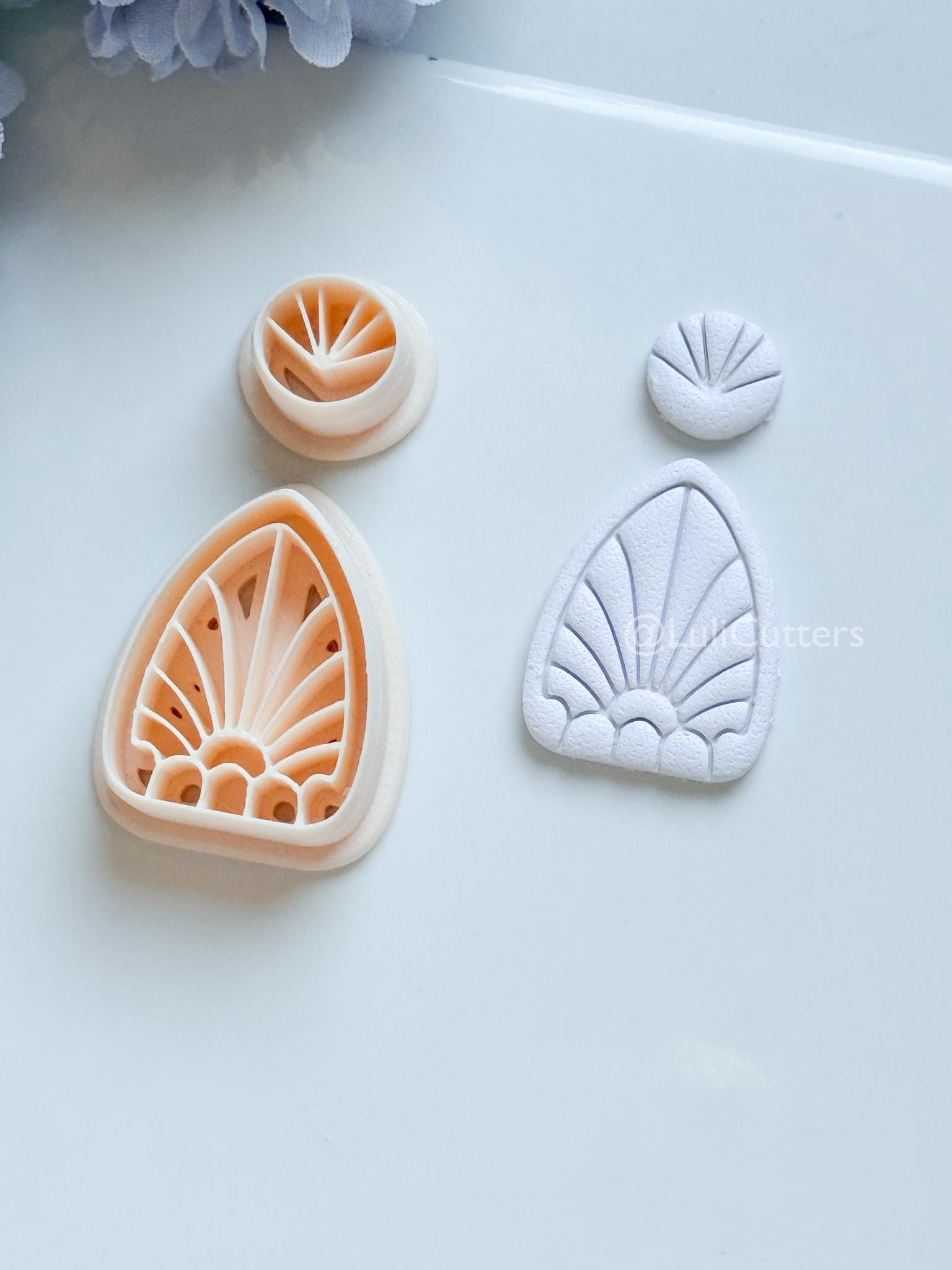 Nordis Mae Polymer Clay Cutter: Geometric Fan Ray Design for Earrings