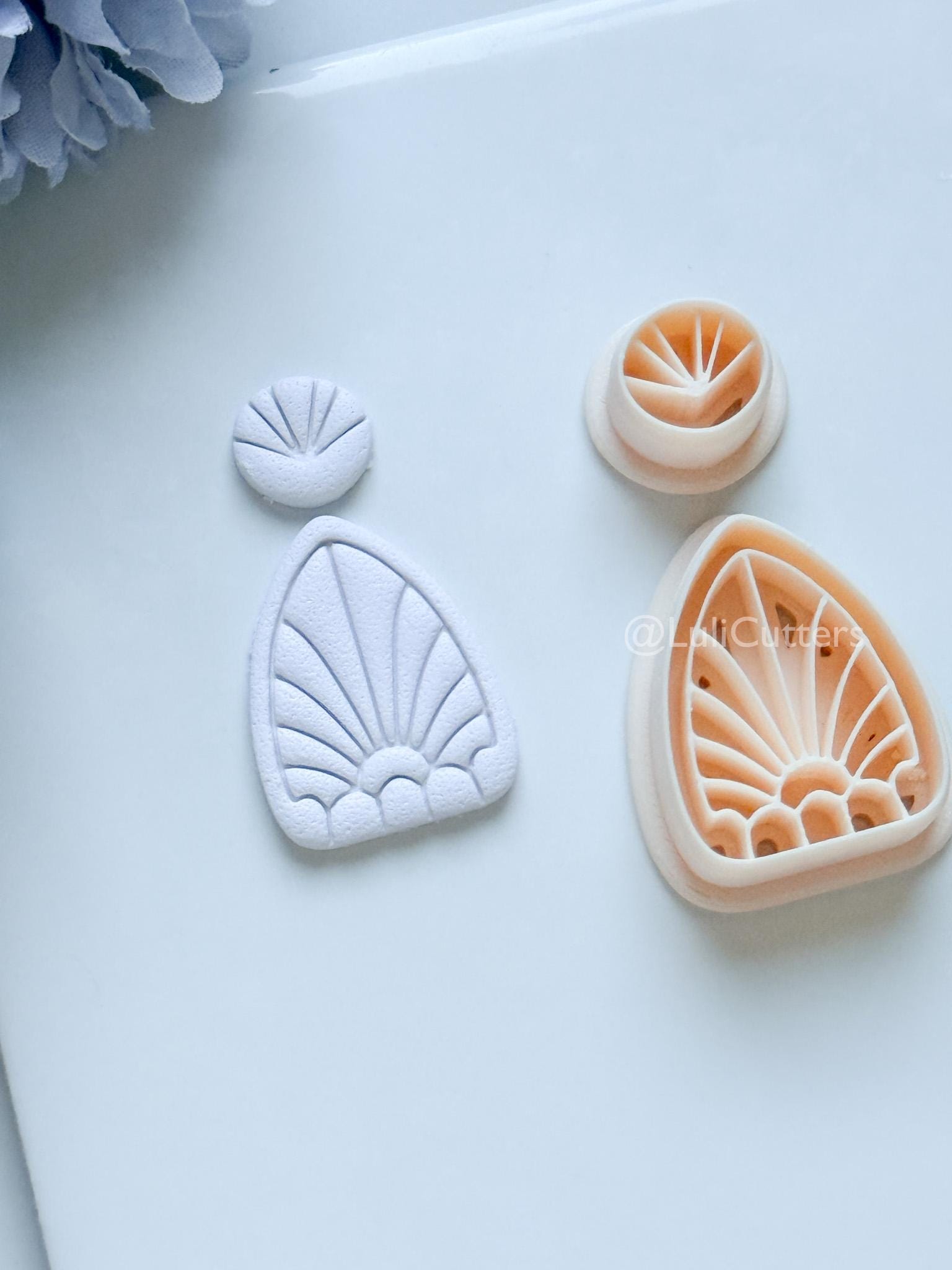 Nordis Mae Polymer Clay Cutter: Geometric Fan Ray Design for Earrings