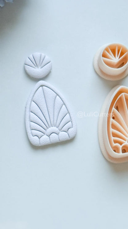 Nordis Mae Polymer Clay Cutter: Geometric Fan Ray Design for Earrings