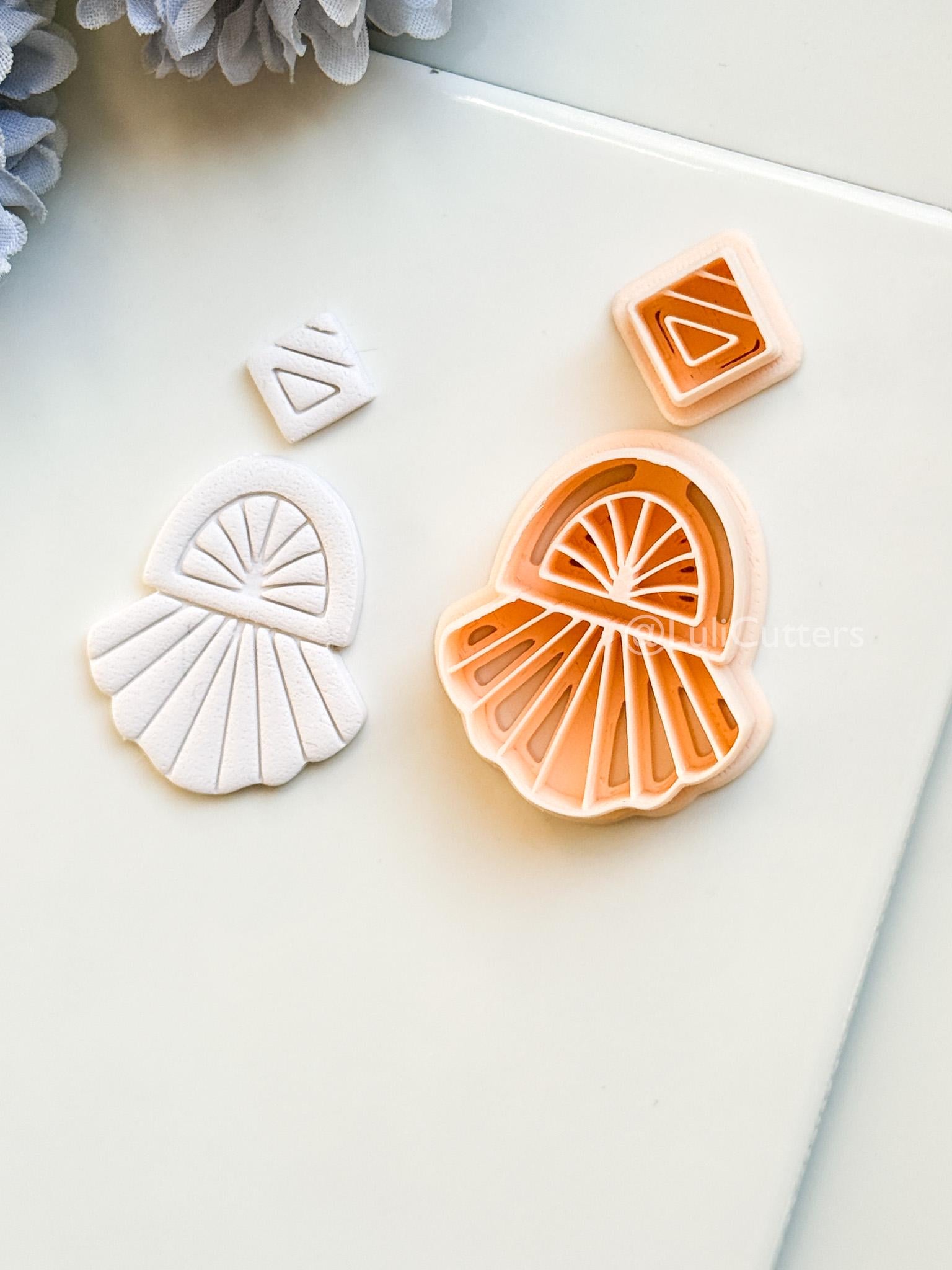 Celia Fern Polymer Clay Cutter: Radiant Fan Design for Earrings