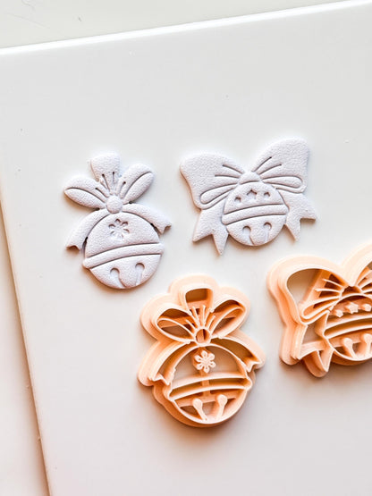 Christmas Bell Clay Cutters: Two Bow Designs Polymer Clay Tools