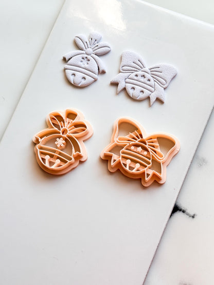 Christmas Bell Clay Cutters: Two Bow Designs Polymer Clay Tools