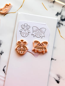 Christmas Bell Clay Cutters: Two Bow Designs Polymer Clay Tools