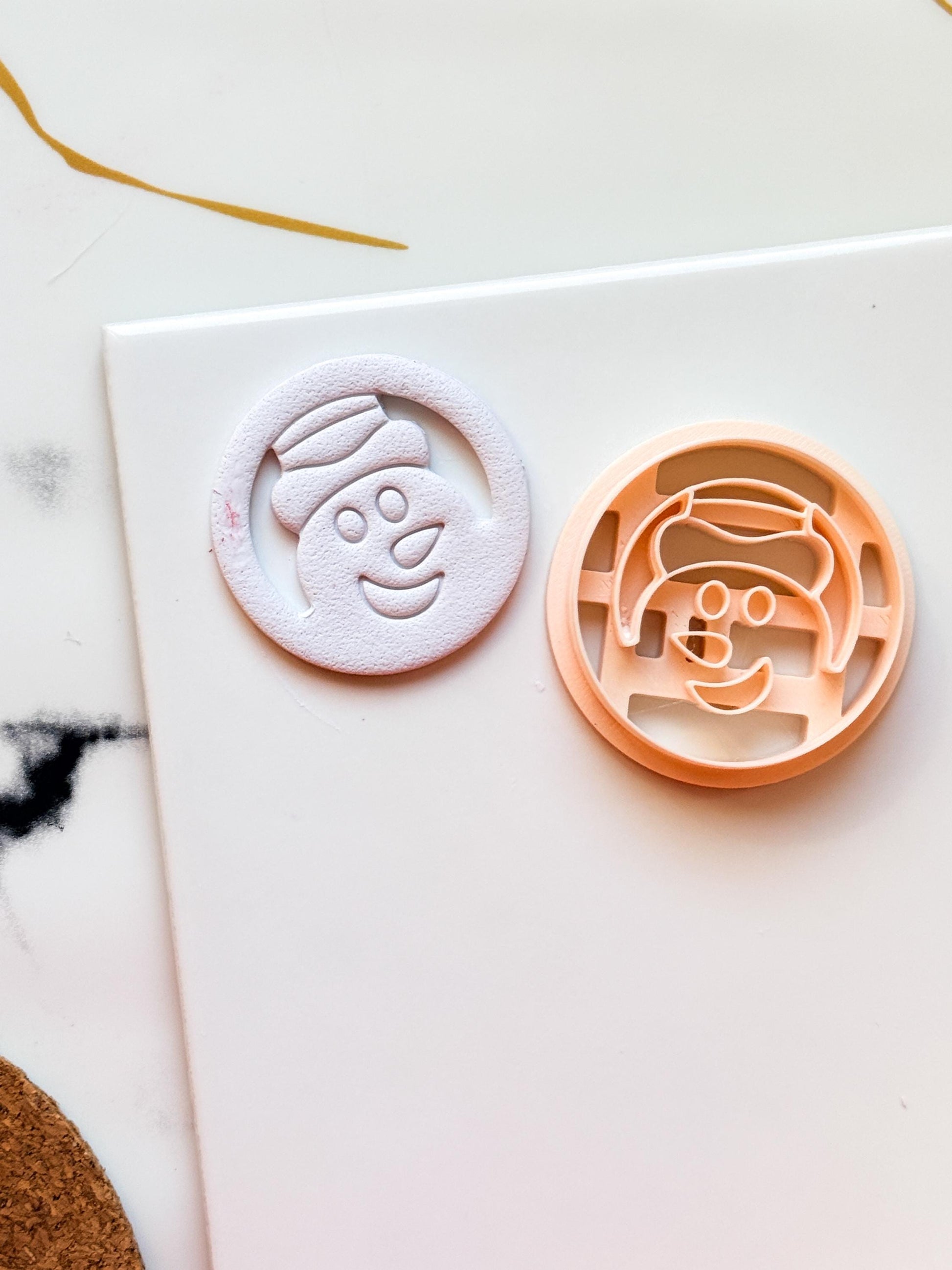 Snowman Face Clay Cutter: Christmas Polymer Clay Tool