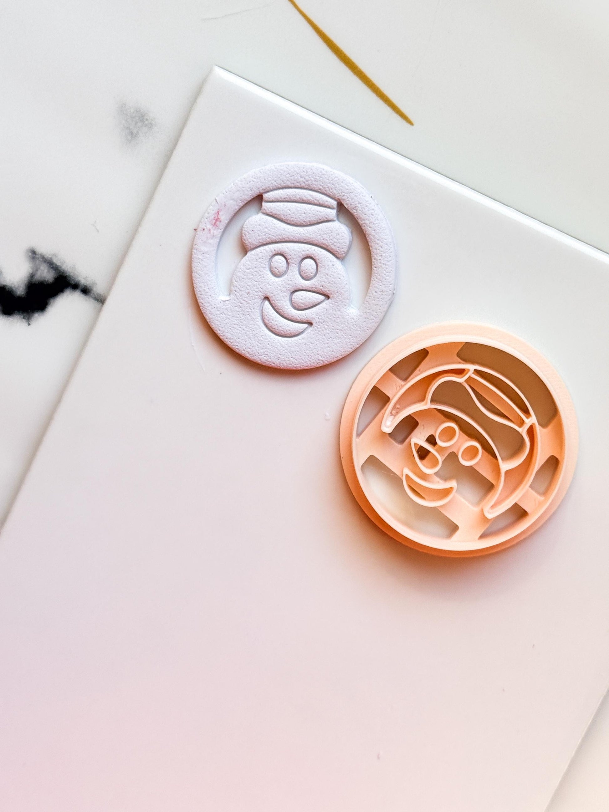 Snowman Face Clay Cutter: Christmas Polymer Clay Tool