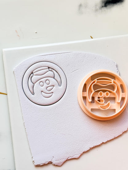Snowman Face Clay Cutter: Christmas Polymer Clay Tool