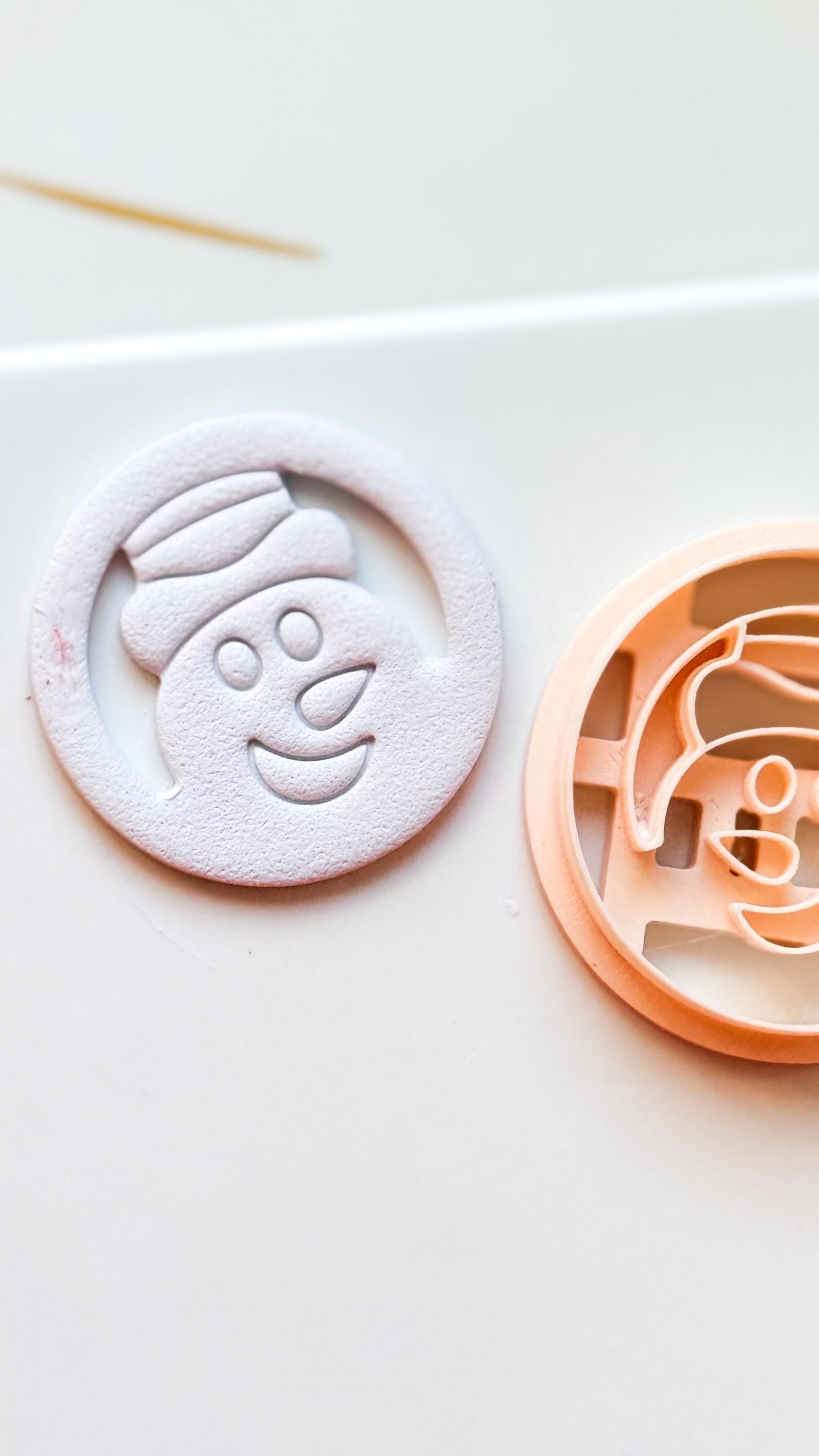 Snowman Face Clay Cutter: Christmas Polymer Clay Tool