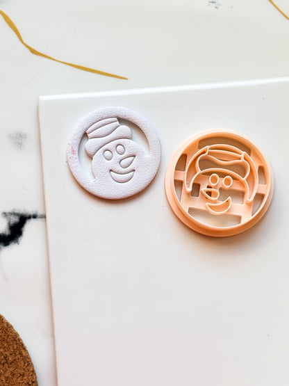 Snowman Face Clay Cutter: Christmas Polymer Clay Tool