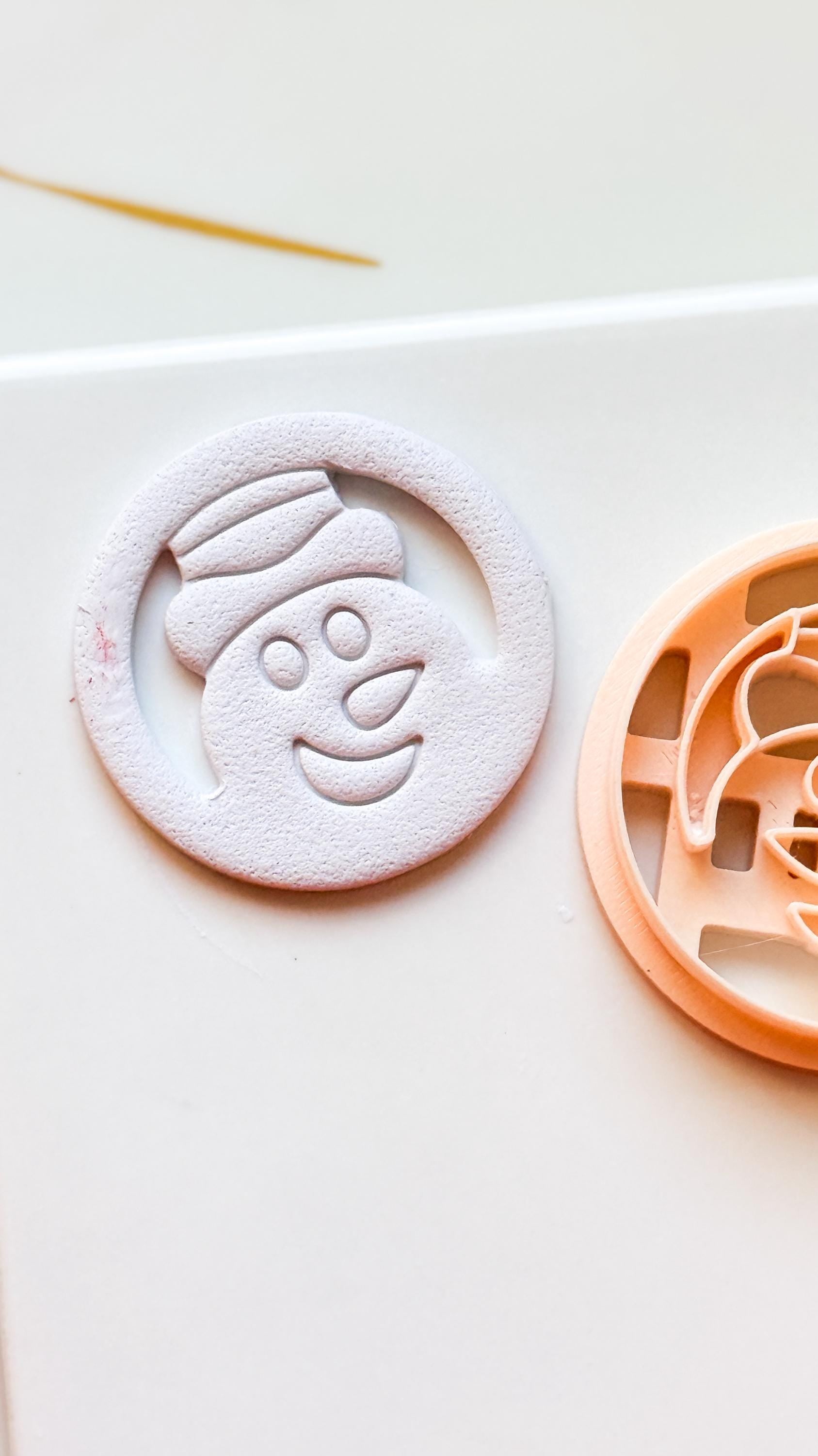 Snowman Face Clay Cutter: Christmas Polymer Clay Tool