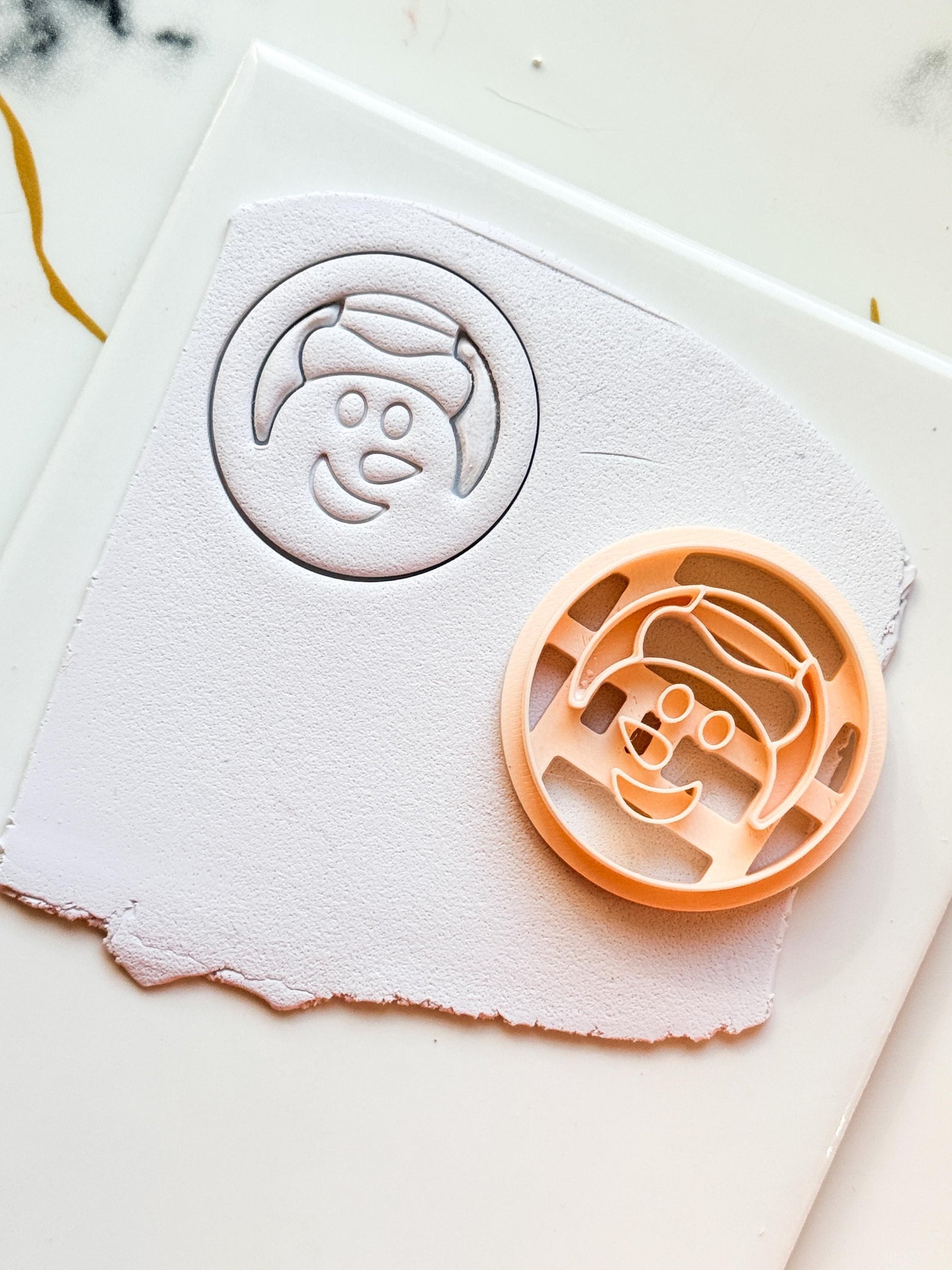 Snowman Face Clay Cutter: Christmas Polymer Clay Tool