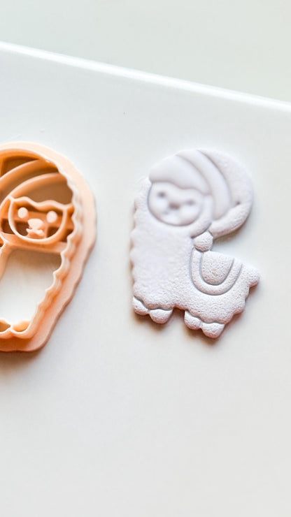Christmas Llama Clay Cutter: Festive Polymer Clay Tool