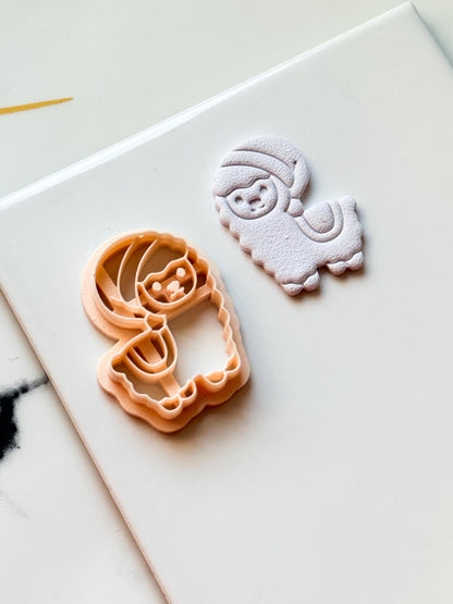 Christmas Llama Clay Cutter: Festive Polymer Clay Tool