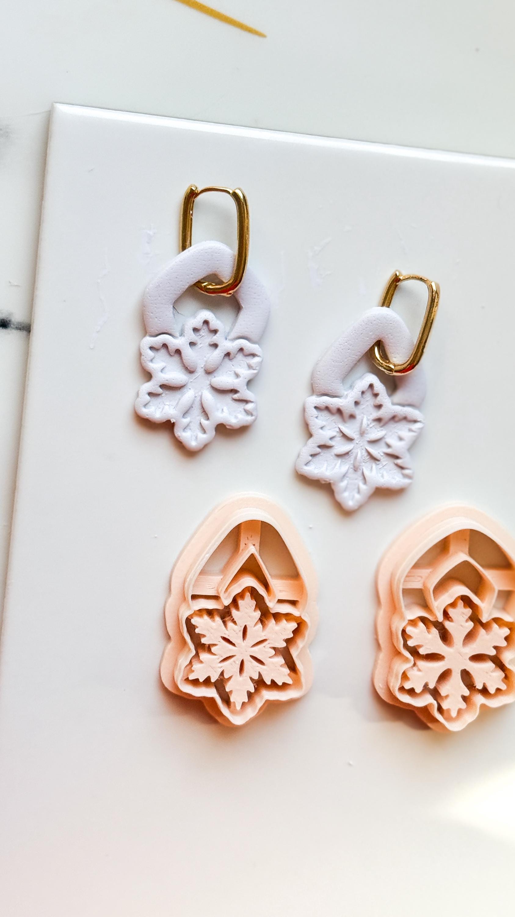 Snowflake Earring Clay Cutters: Christmas Polymer Clay Tool