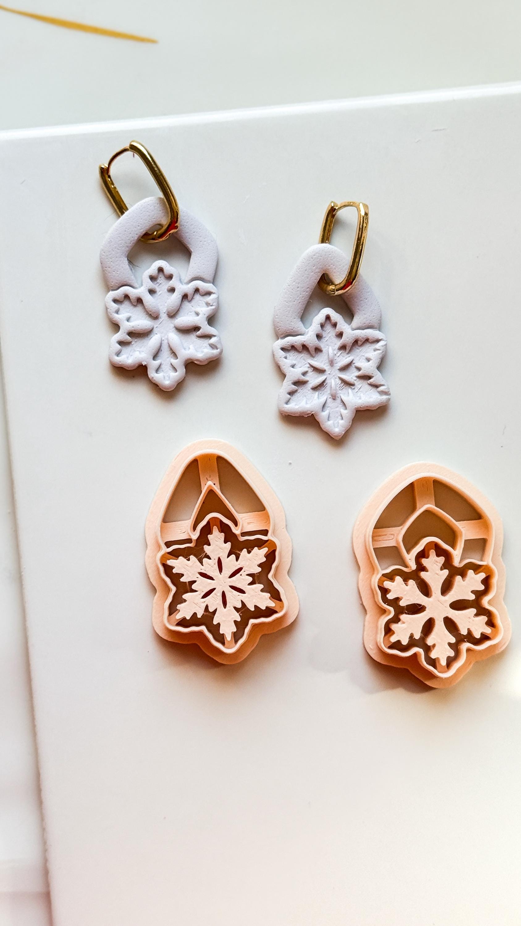 Snowflake Earring Clay Cutters: Christmas Polymer Clay Tool