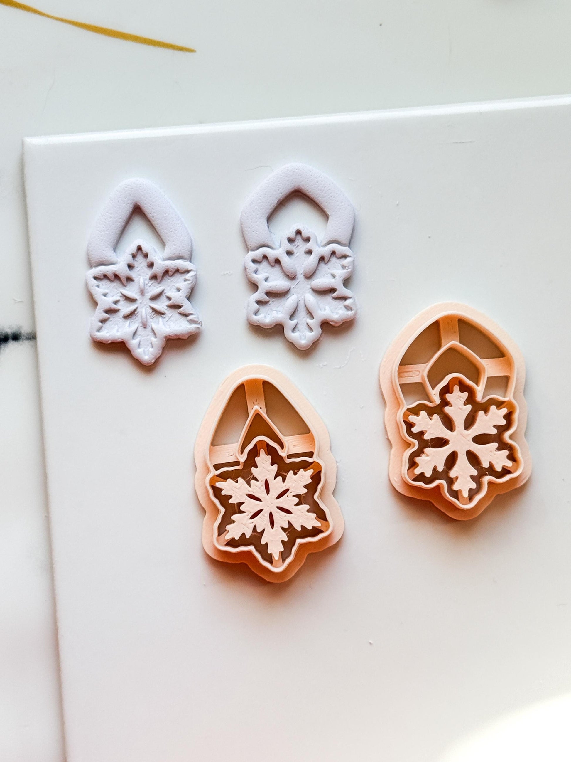 Snowflake Earring Clay Cutters: Christmas Polymer Clay Tool