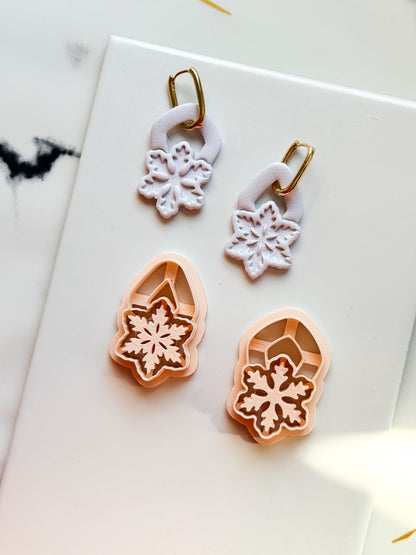 Snowflake Earring Clay Cutters: Christmas Polymer Clay Tool