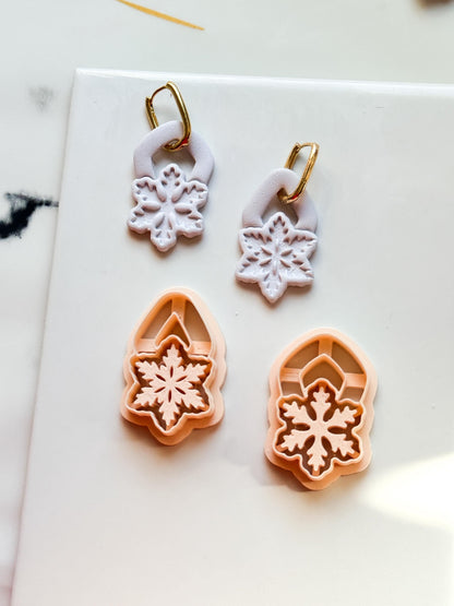 Snowflake Earring Clay Cutters: Christmas Polymer Clay Tool