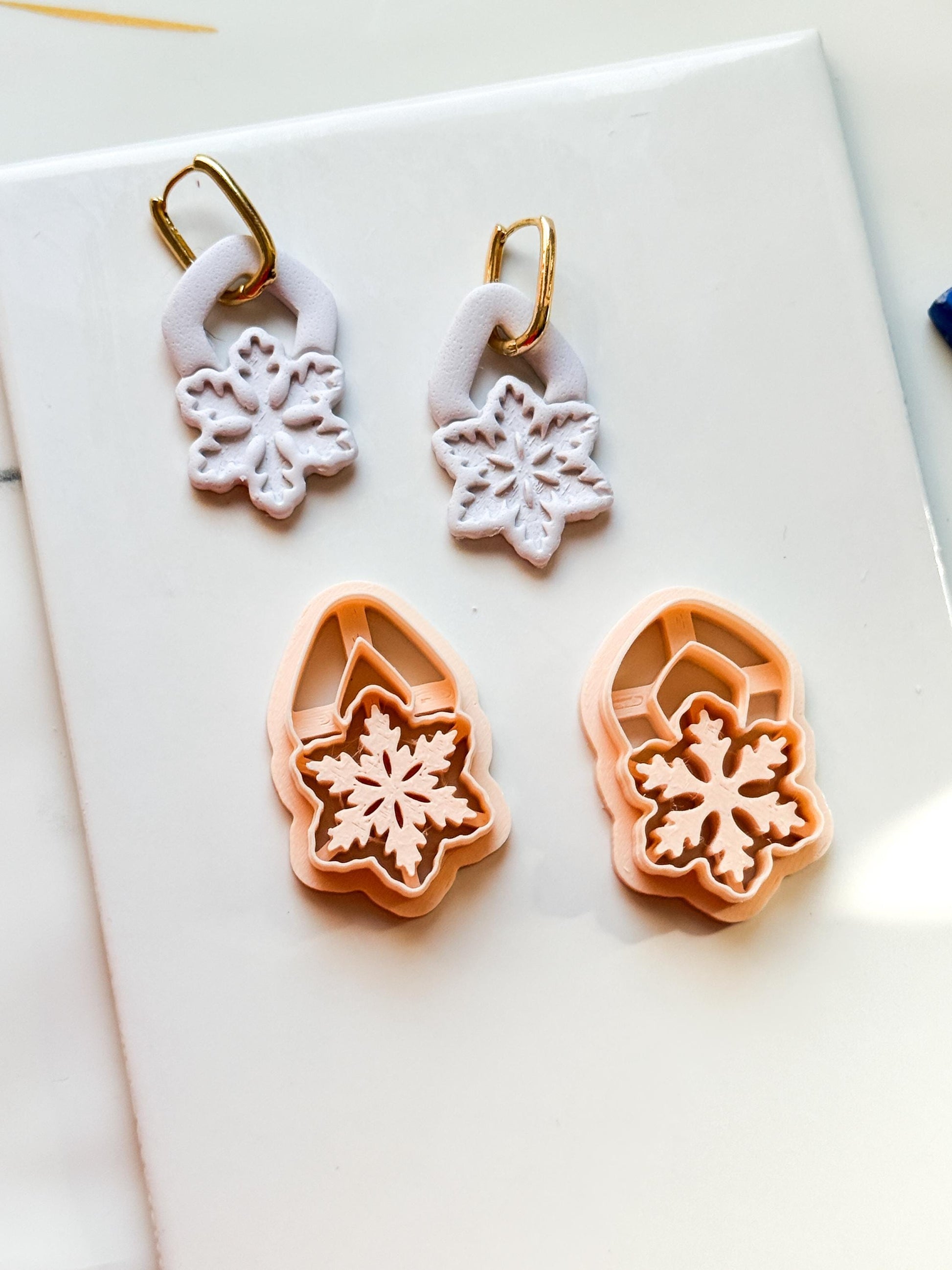 Snowflake Earring Clay Cutters: Christmas Polymer Clay Tool
