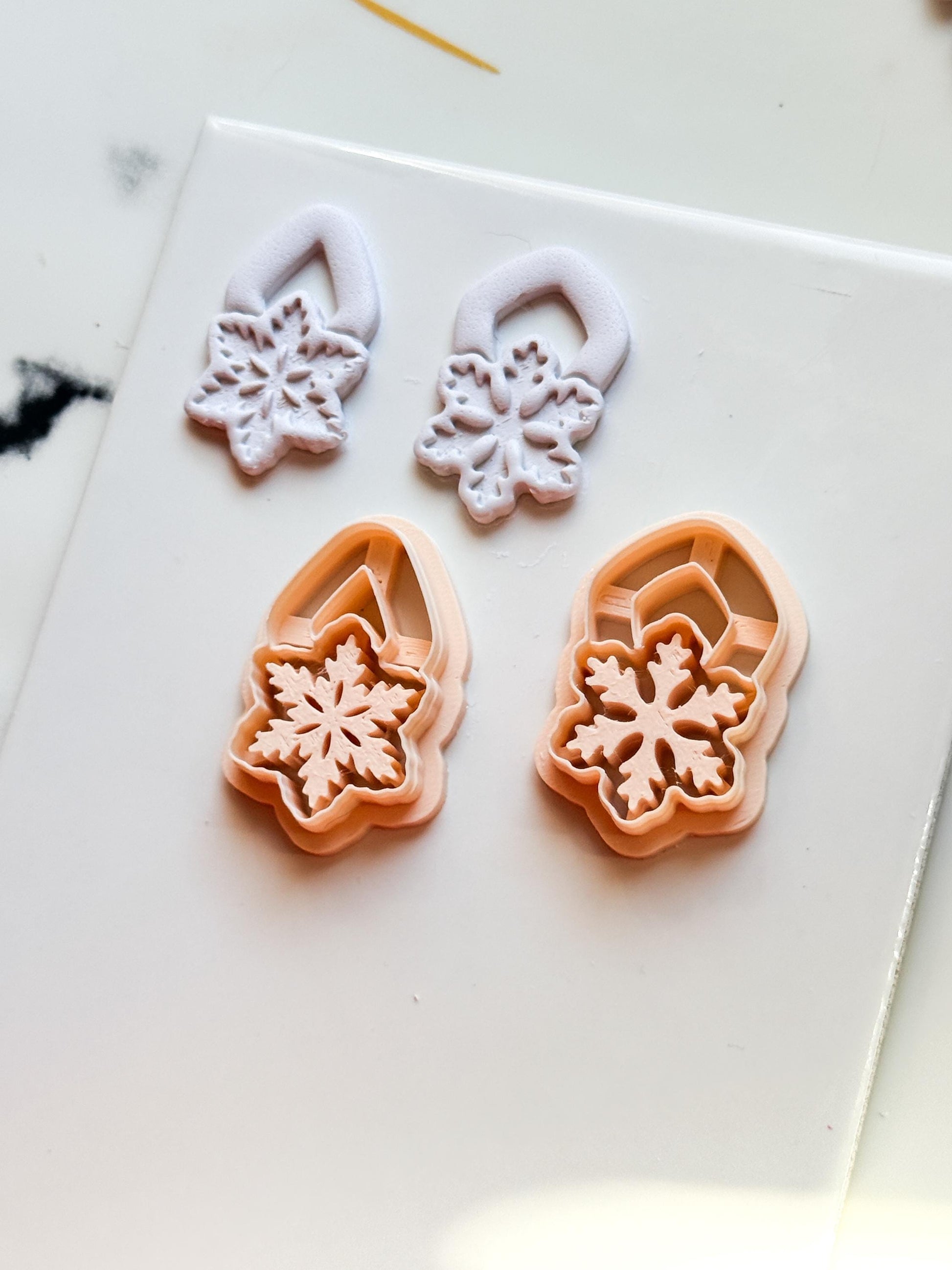 Snowflake Earring Clay Cutters: Christmas Polymer Clay Tool