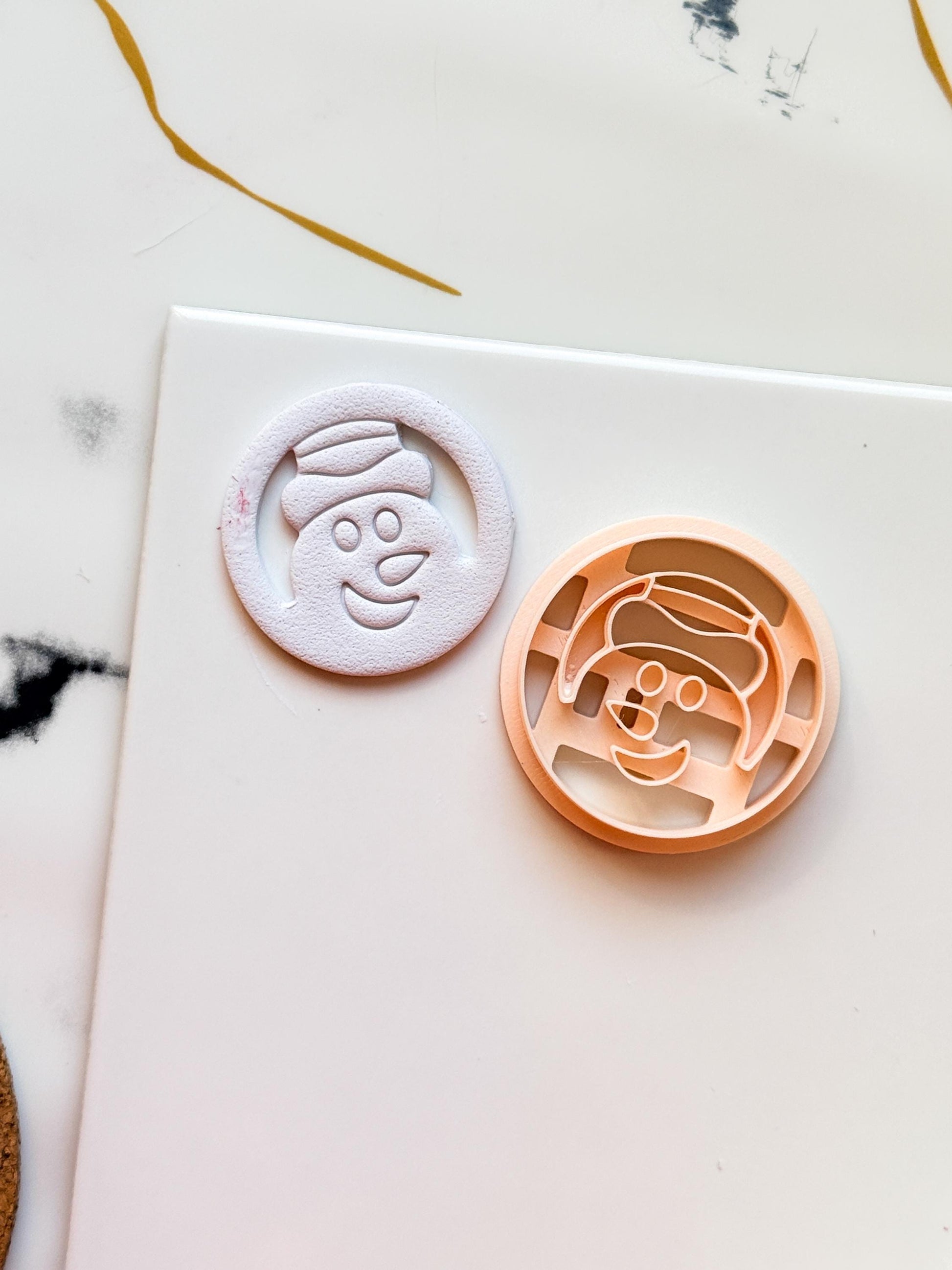 Snowman Face Clay Cutter: Christmas Polymer Clay Tool