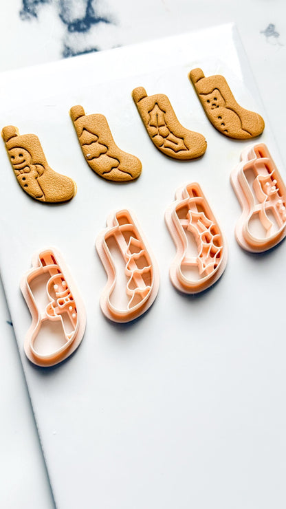 Christmas Stocking Clay Cutters: Holiday Polymer Clay Tools