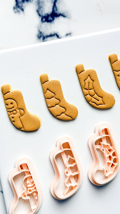 Christmas Stocking Clay Cutters: Holiday Polymer Clay Tools