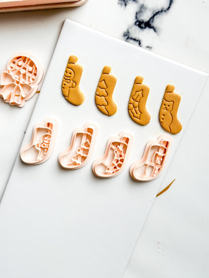 Christmas Stocking Clay Cutters: Holiday Polymer Clay Tools