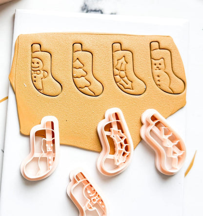 Christmas Stocking Clay Cutters: Holiday Polymer Clay Tools