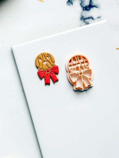 Basset Hound Clay Cutter: Dog with Bow Polymer Clay