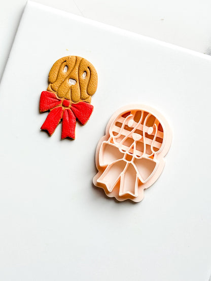 Basset Hound Clay Cutter: Dog with Bow Polymer Clay