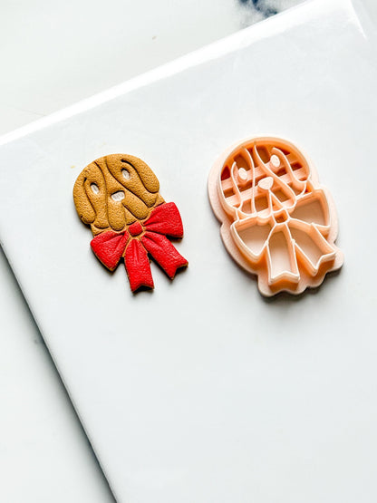 Basset Hound Clay Cutter: Dog with Bow Polymer Clay