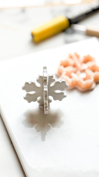 3D Snowflake Clay Cutter: Interlocking Winter Polymer Clay Tool