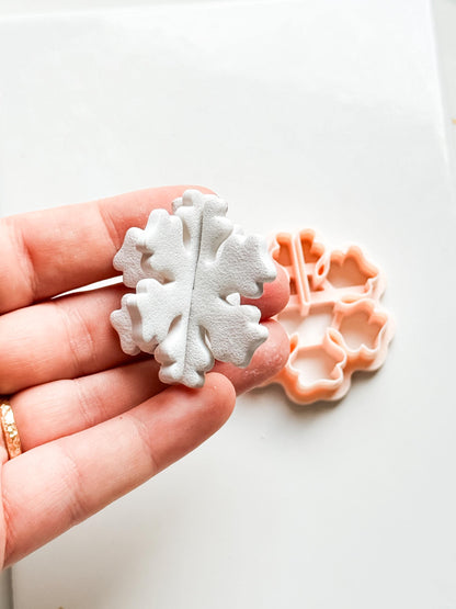 3D Snowflake Clay Cutter: Interlocking Winter Polymer Clay Tool