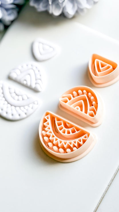 Savanna Half Moon Clay Cutter Set: Tribal Crescent Polymer Clay Tools