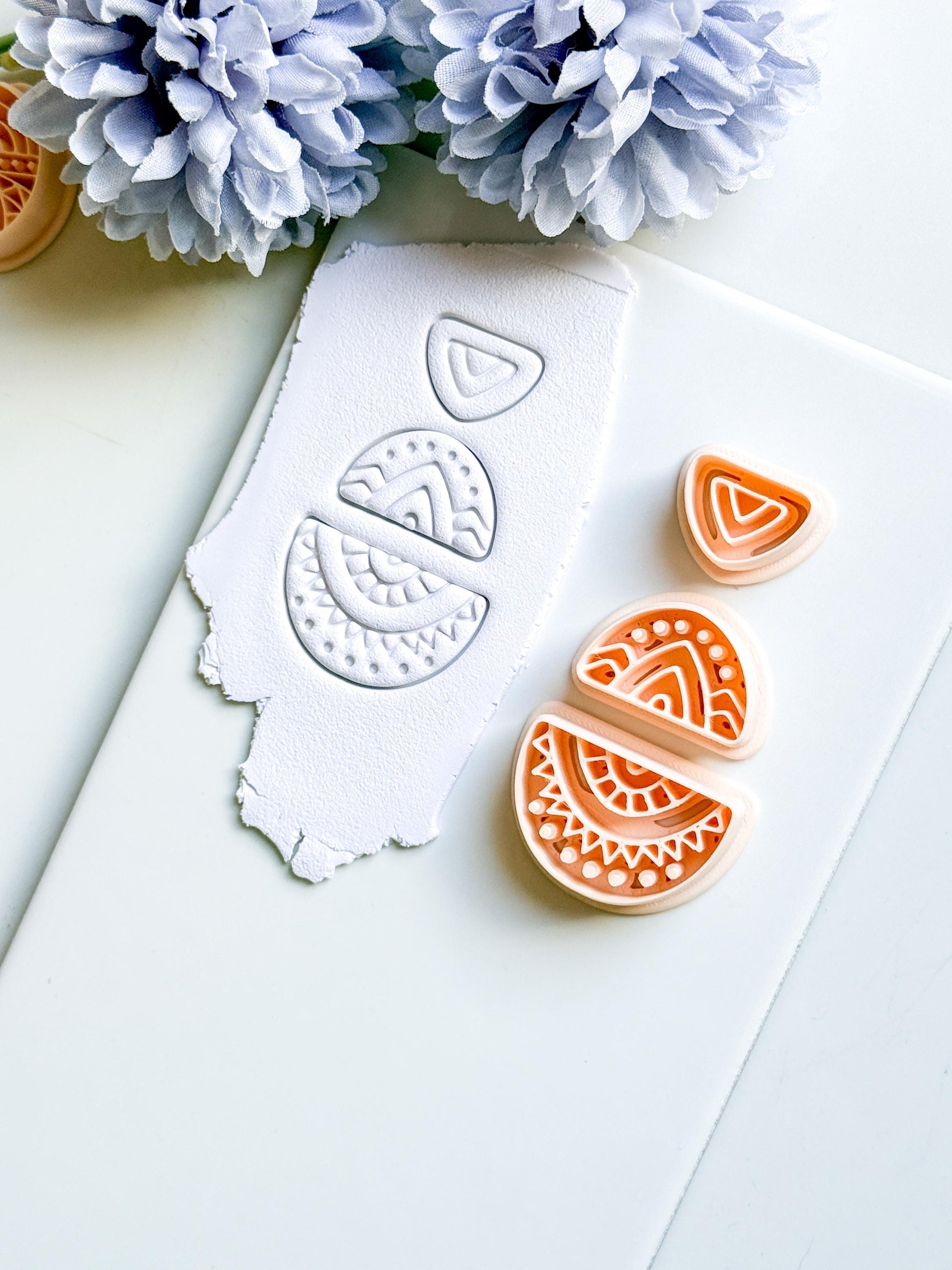 Savanna Half Moon Clay Cutter Set: Tribal Crescent Polymer Clay Tools