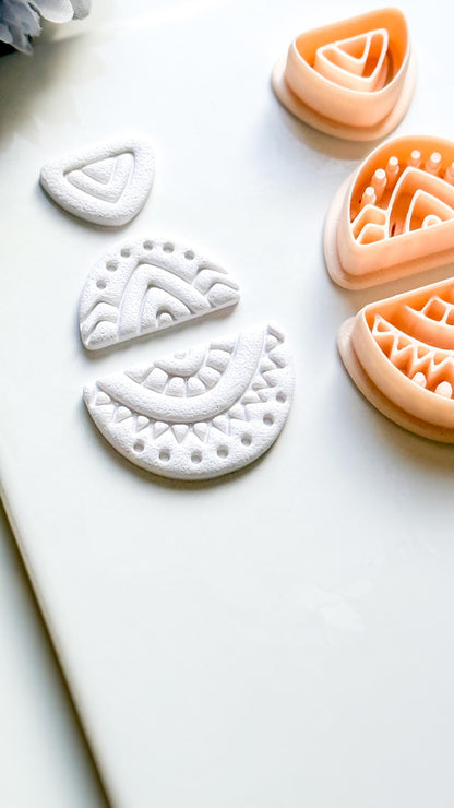 Savanna Half Moon Clay Cutter Set: Tribal Crescent Polymer Clay Tools