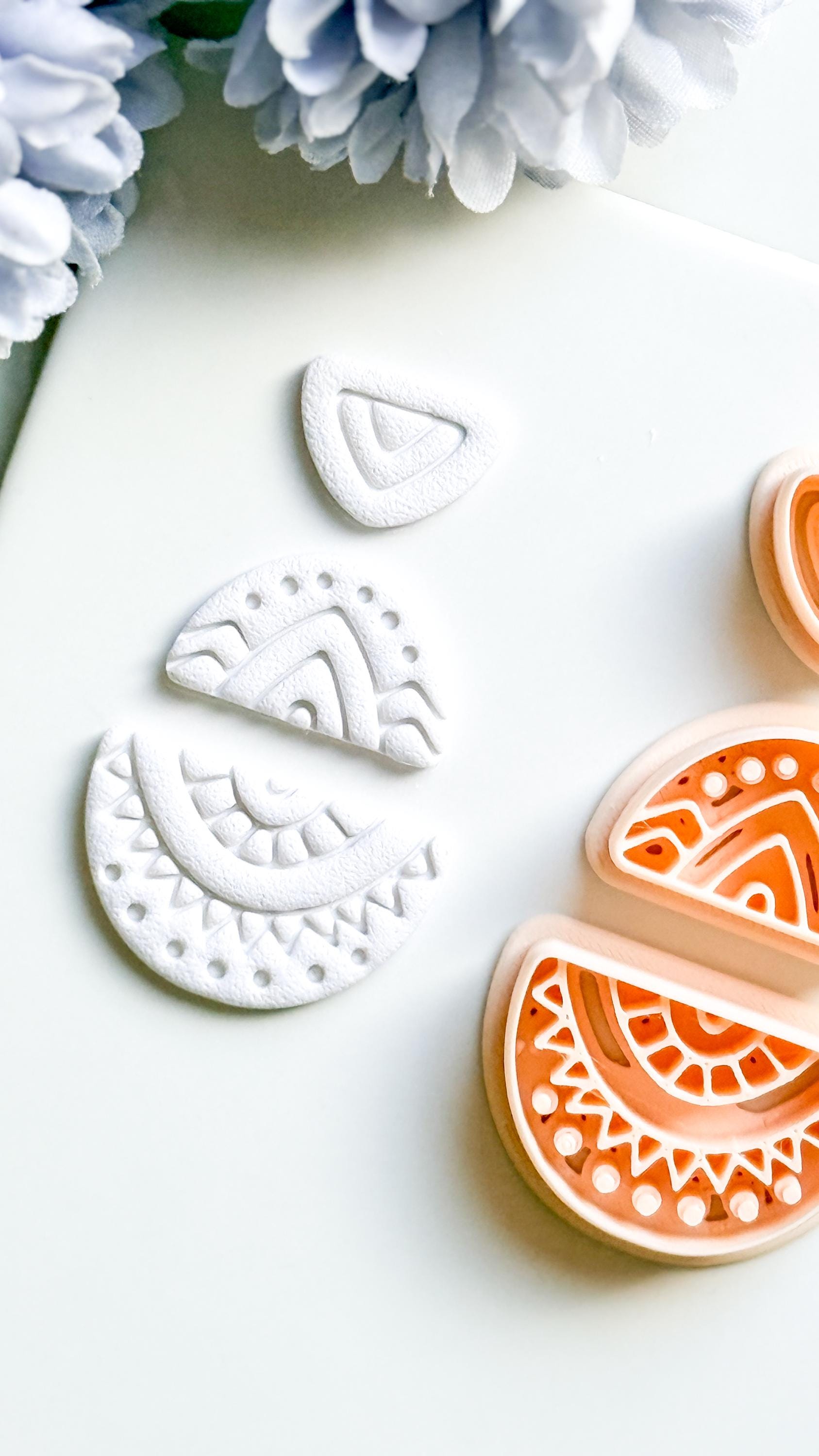 Savanna Half Moon Clay Cutter Set: Tribal Crescent Polymer Clay Tools