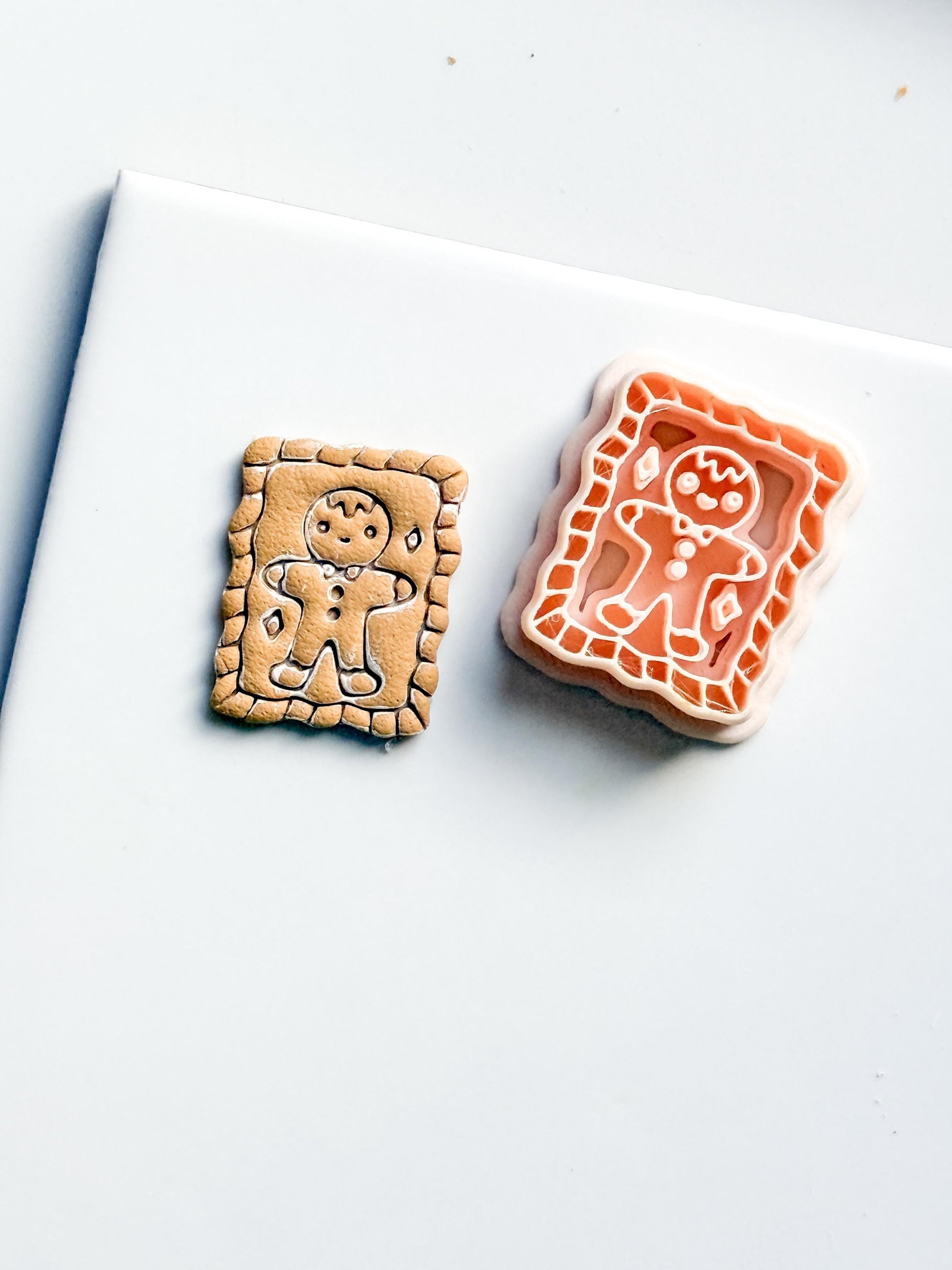 Gingerbread Stamp Clay Cutter: Wavy Edge Holiday Polymer Clay Tool