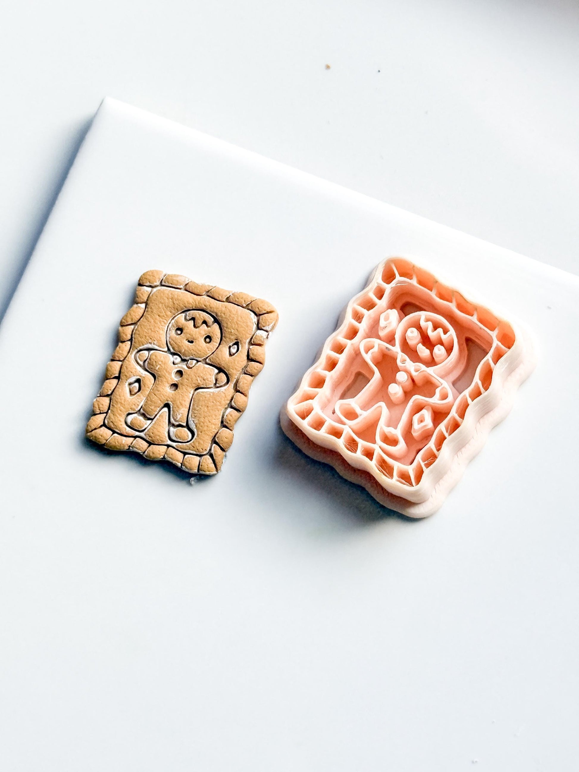 Gingerbread Stamp Clay Cutter: Wavy Edge Holiday Polymer Clay Tool