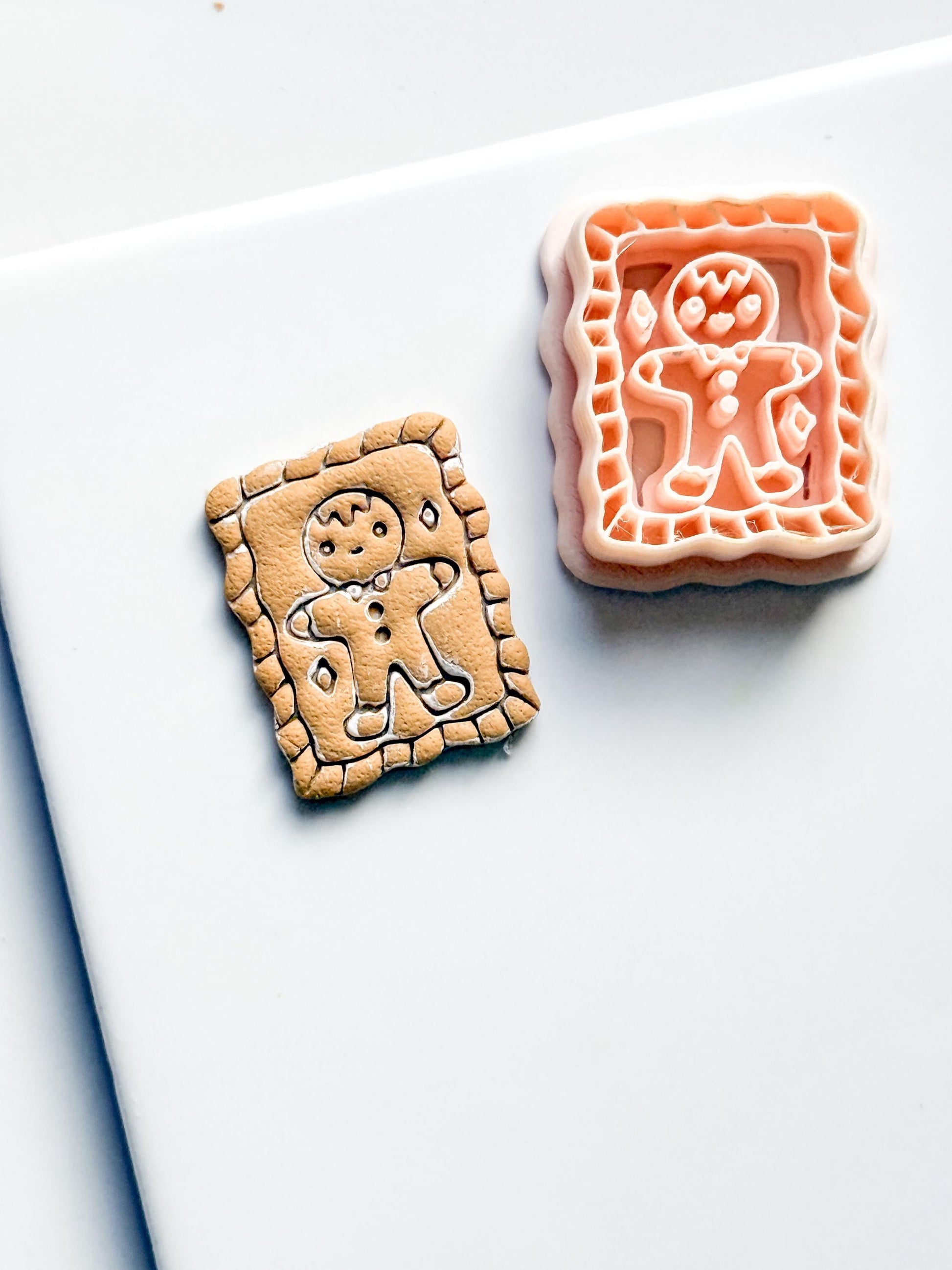 Gingerbread Stamp Clay Cutter: Wavy Edge Holiday Polymer Clay Tool