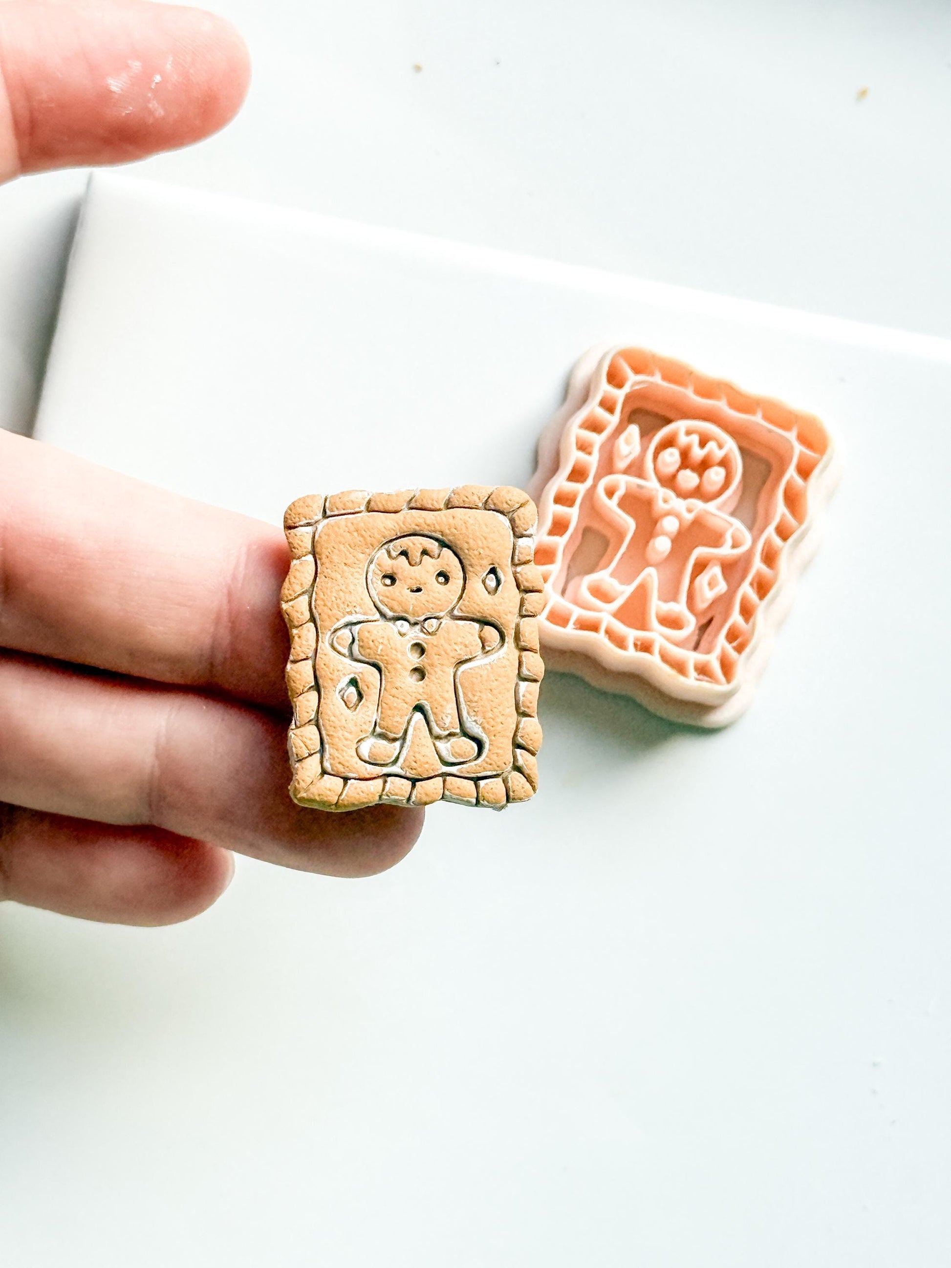 Gingerbread Stamp Clay Cutter: Wavy Edge Holiday Polymer Clay Tool