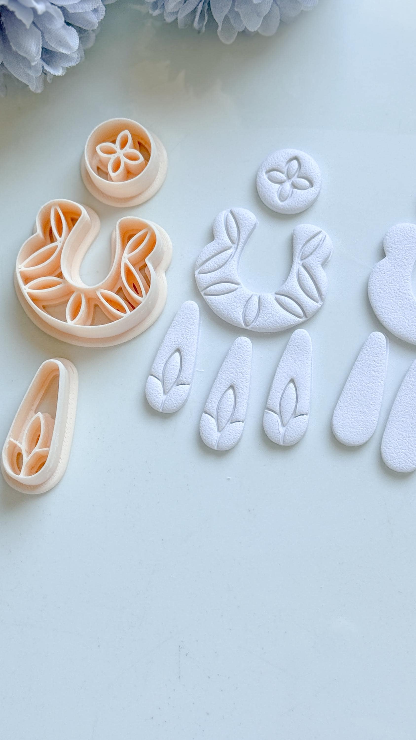 Bare & Bloom Clay Cutter Set: Floral and Plain U Shapes