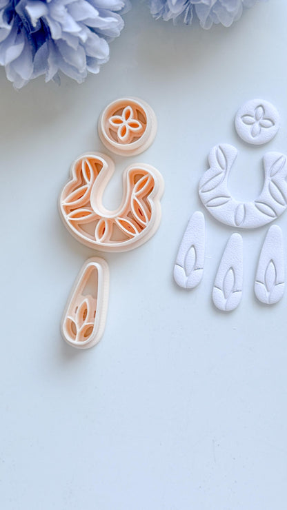 Bare & Bloom Clay Cutter Set: Floral and Plain U Shapes