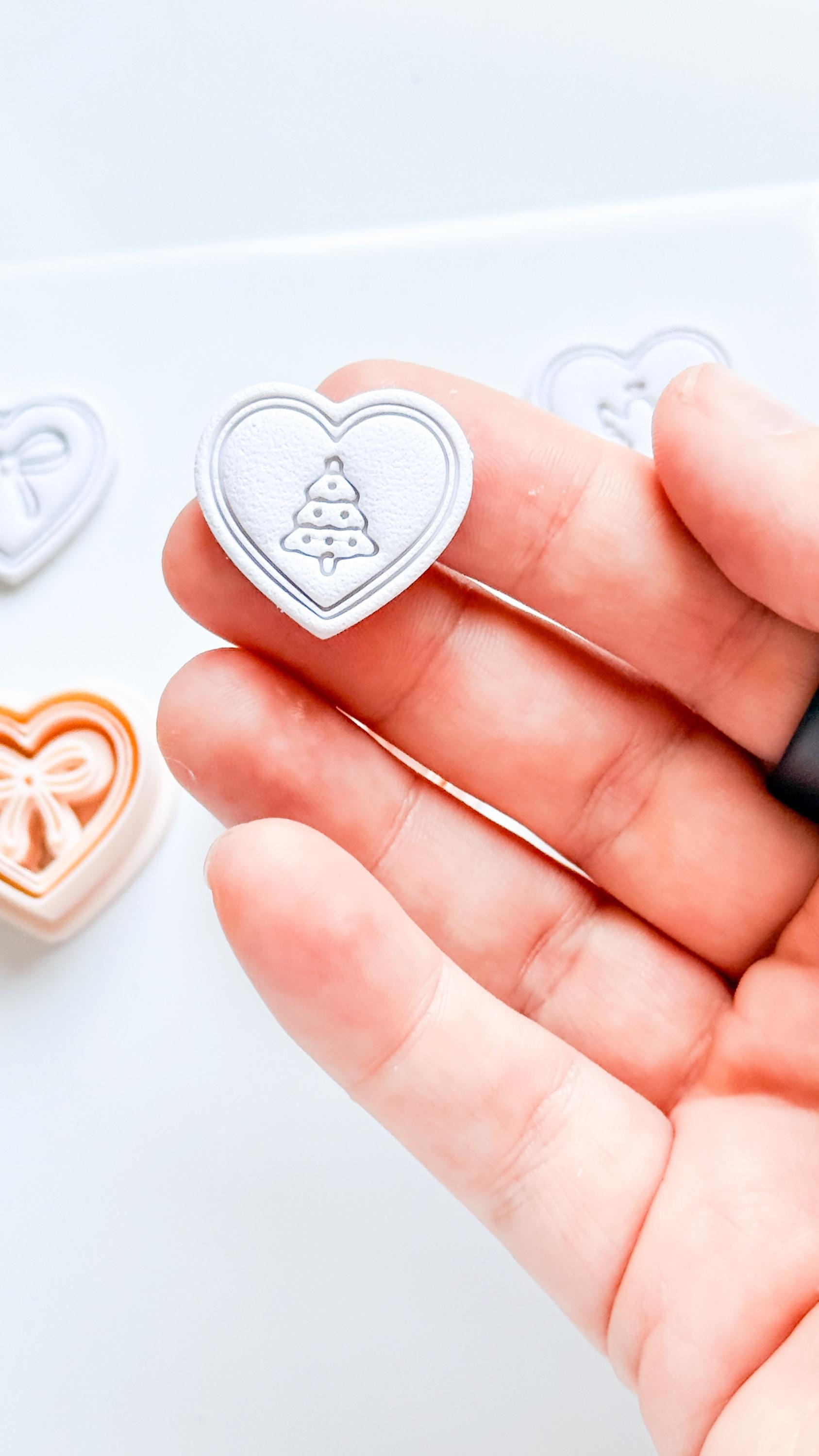 Jingle Hearts Clay Cutters: Christmas Bow, Tree & Angel Designs